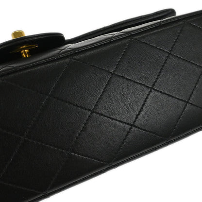 Chanel Black Lambskin Medium Classic Double Flap Shoulder Bag