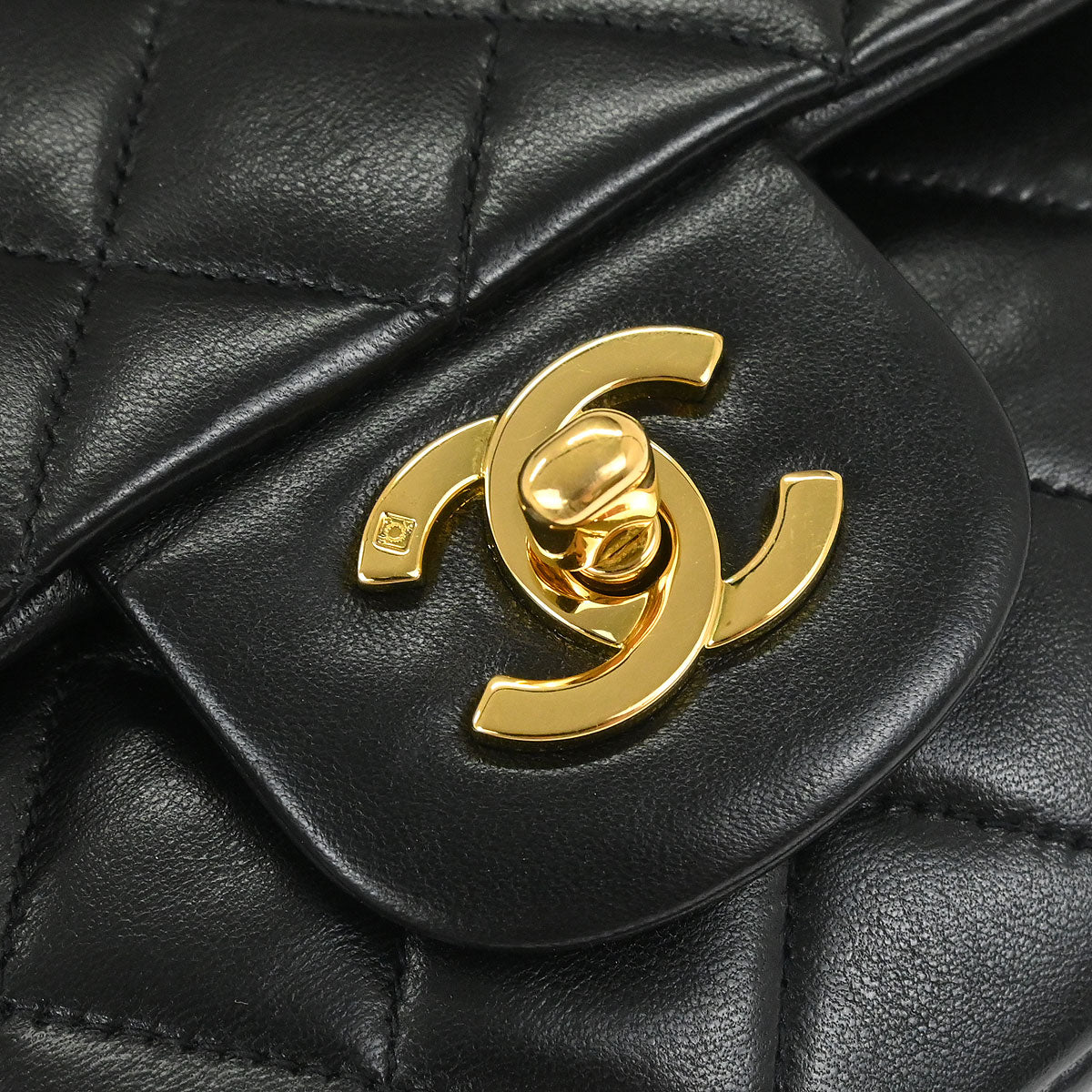 Chanel Black Lambskin Medium Classic Double Flap Shoulder Bag