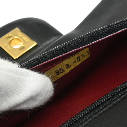 Chanel Black Lambskin Medium Classic Double Flap Shoulder Bag