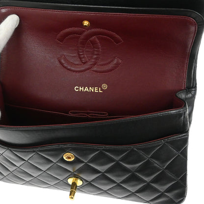 Chanel Black Lambskin Medium Classic Double Flap Shoulder Bag