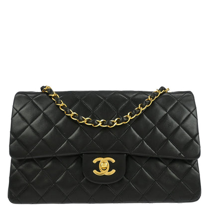 Chanel Black Lambskin Medium Classic Double Flap Shoulder Bag