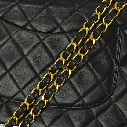 Chanel Black Lambskin Medium Classic Double Flap Shoulder Bag