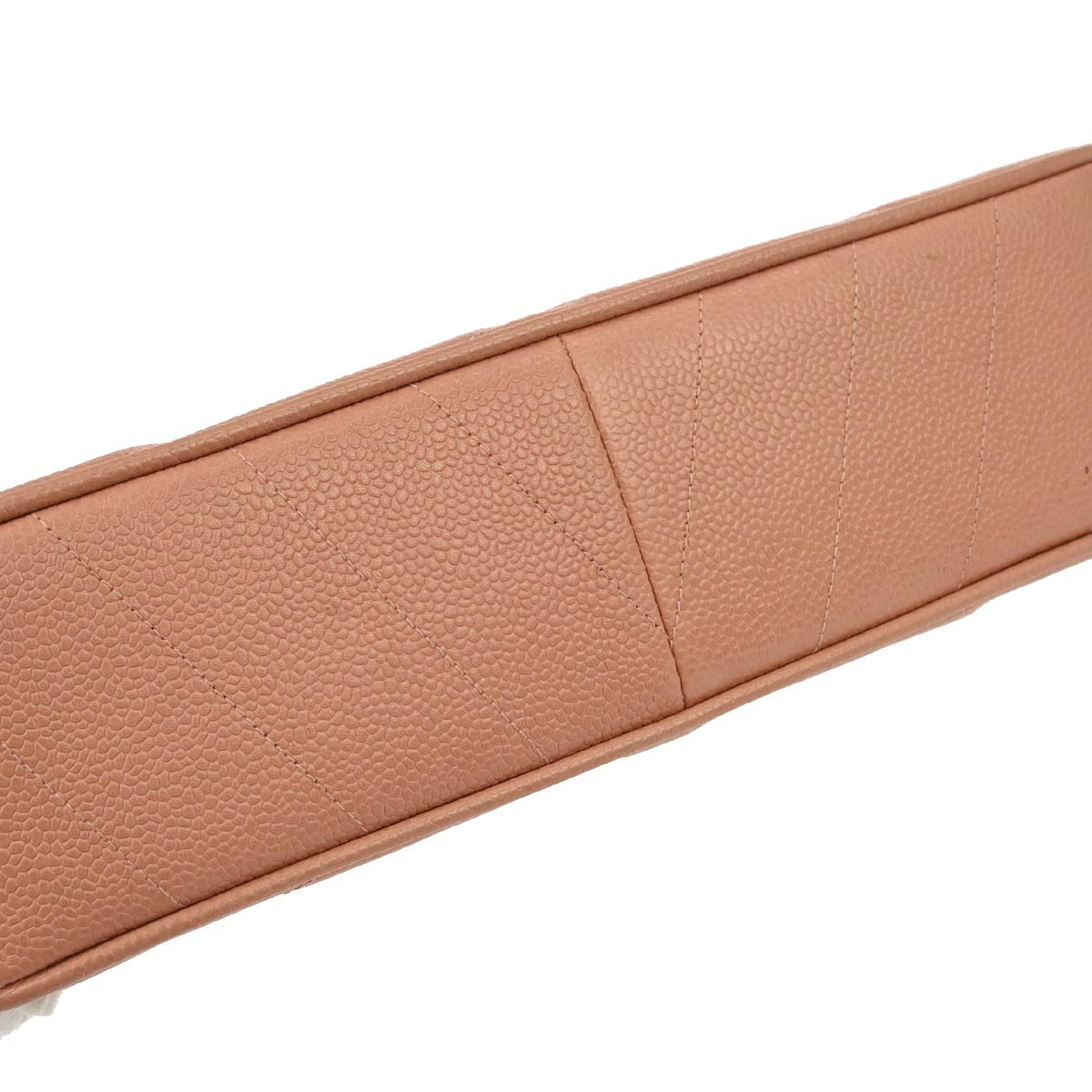 Chanel 1994-1996 Pink Caviar Skin Chevron Shoulder Bag