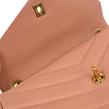 Chanel 1994-1996 Pink Caviar Skin Chevron Shoulder Bag