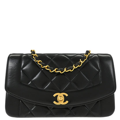 Chanel Black Lambskin Small Diana Shoulder Bag