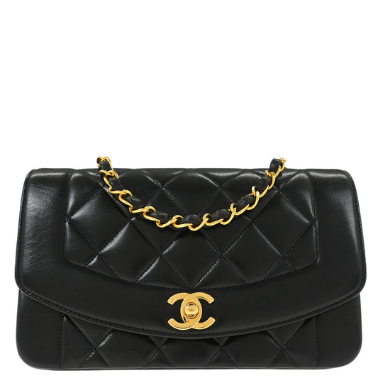 Chanel Black Lambskin Small Diana Shoulder Bag