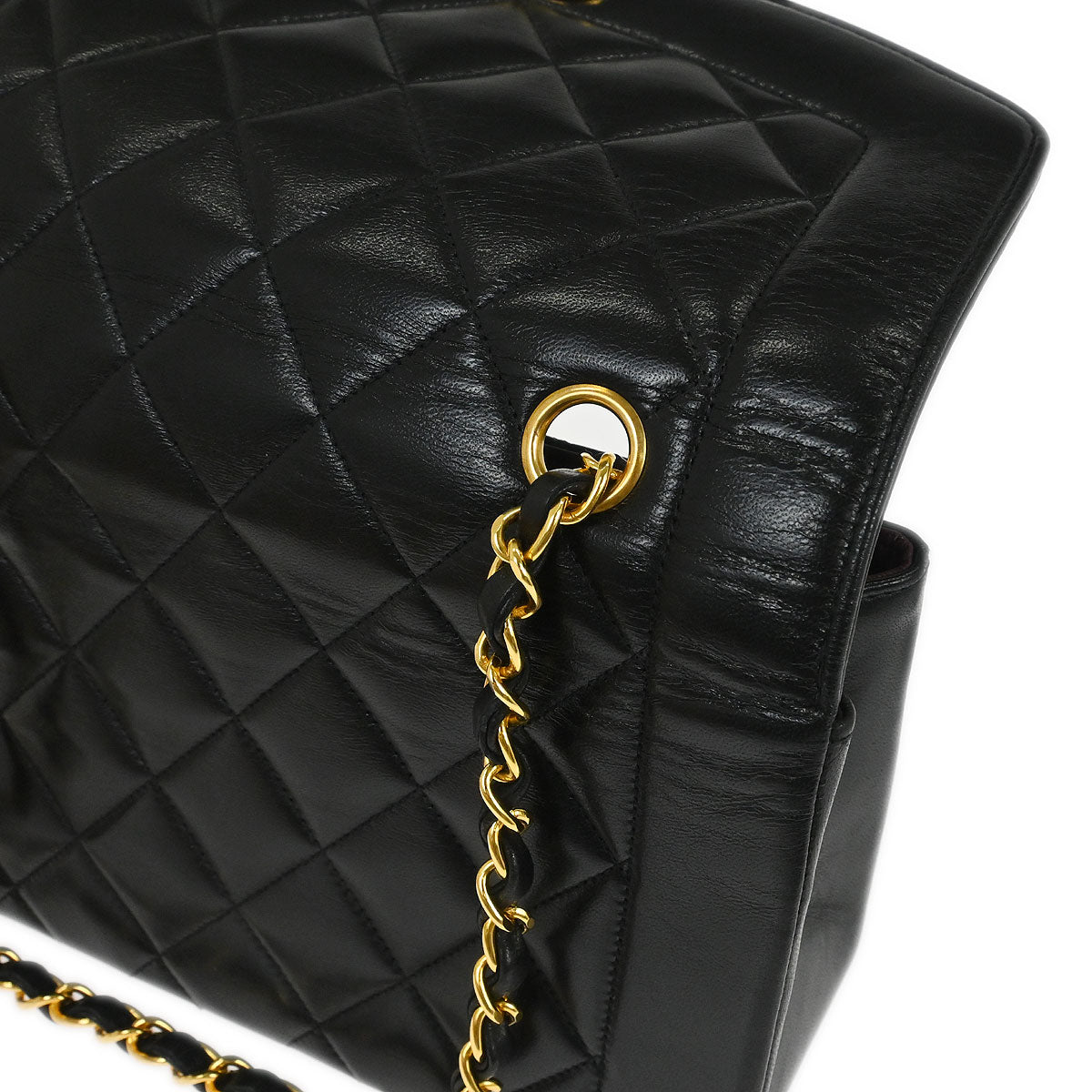 Chanel Black Lambskin Small Diana Shoulder Bag