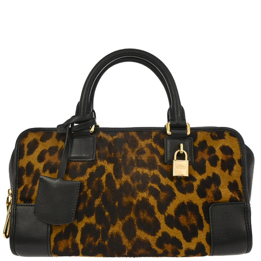 Loewe * Brown Pony Hair Amazona 28 Handbag