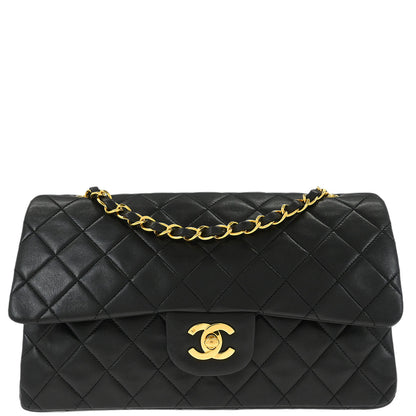 Chanel Black Lambskin Medium Classic Double Flap Shoulder Bag