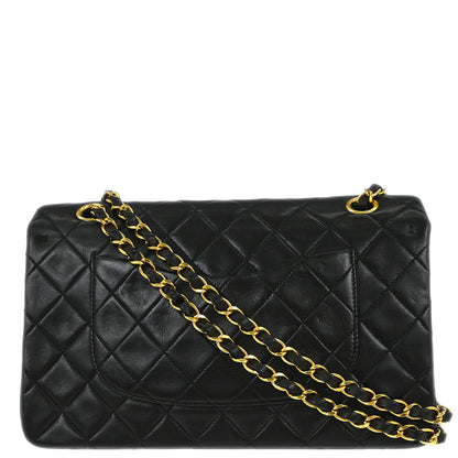 Chanel Black Lambskin Medium Classic Double Flap Shoulder Bag