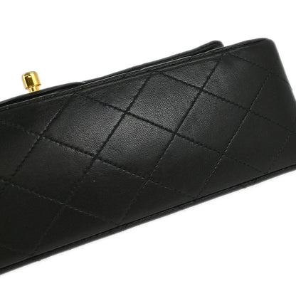 Chanel Black Lambskin Medium Classic Double Flap Shoulder Bag