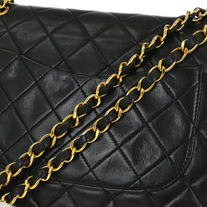 Chanel Black Lambskin Medium Classic Double Flap Shoulder Bag