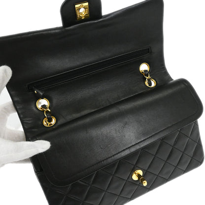 Chanel Black Lambskin Medium Classic Double Flap Shoulder Bag