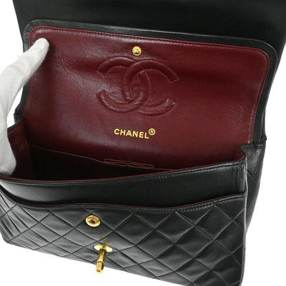 Chanel Black Lambskin Medium Classic Double Flap Shoulder Bag