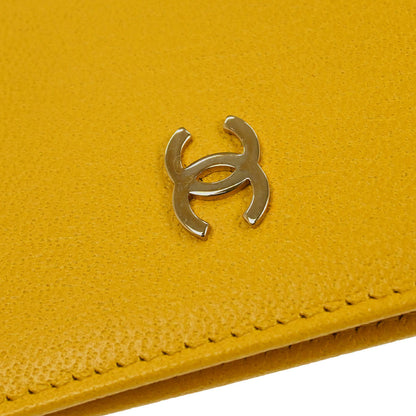 Chanel Yellow Calfskin Cardholder Small Good