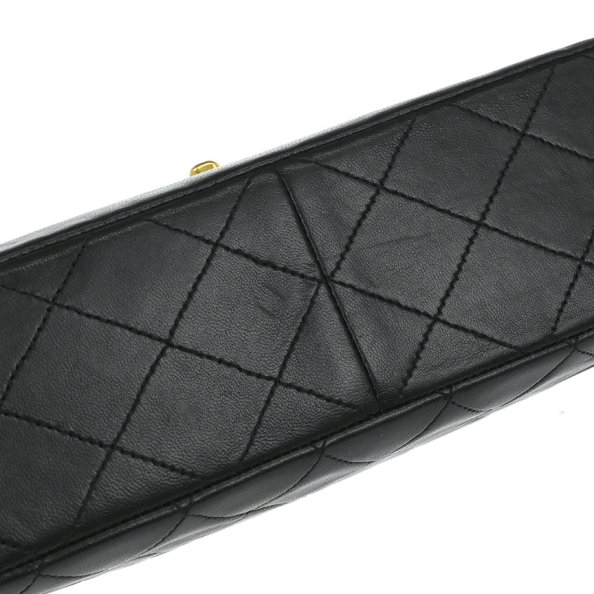 Chanel 1989-1991 Black Lambskin Single Flap Shoulder Bag