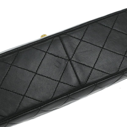 Chanel 1989-1991 Black Lambskin Single Flap Shoulder Bag