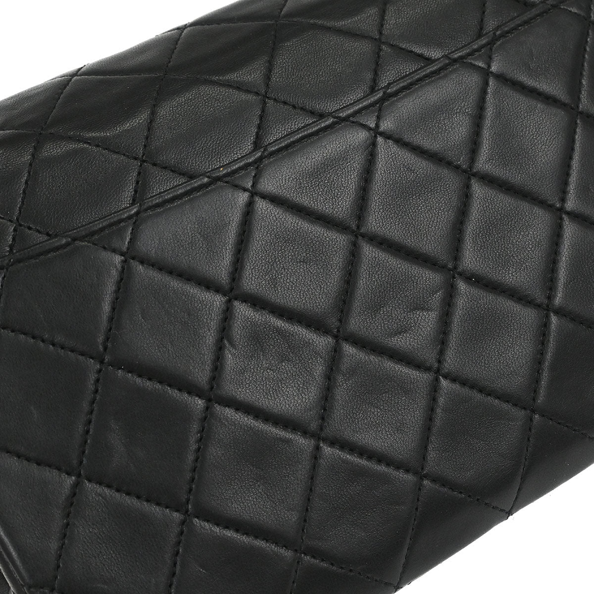 Chanel 1989-1991 Black Lambskin Single Flap Shoulder Bag