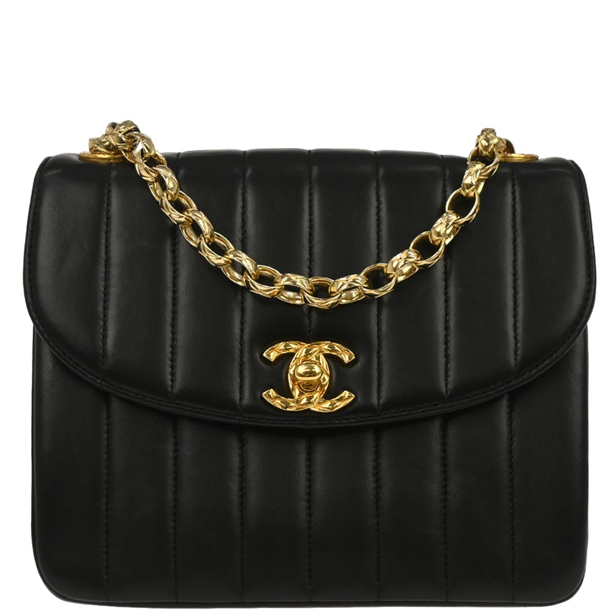 Chanel Black Lambskin Mademoiselle Shoulder Bag