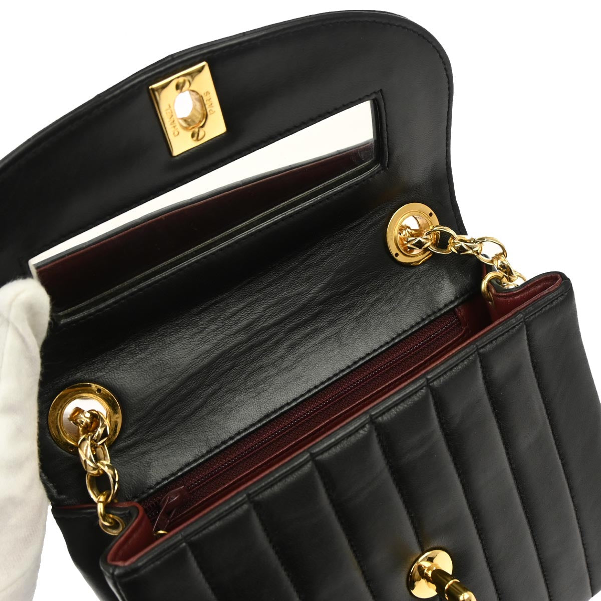 Chanel Black Lambskin Mademoiselle Shoulder Bag