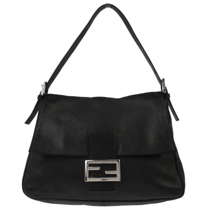 Fendi Black Lambskin Mamma Baguette Handbag