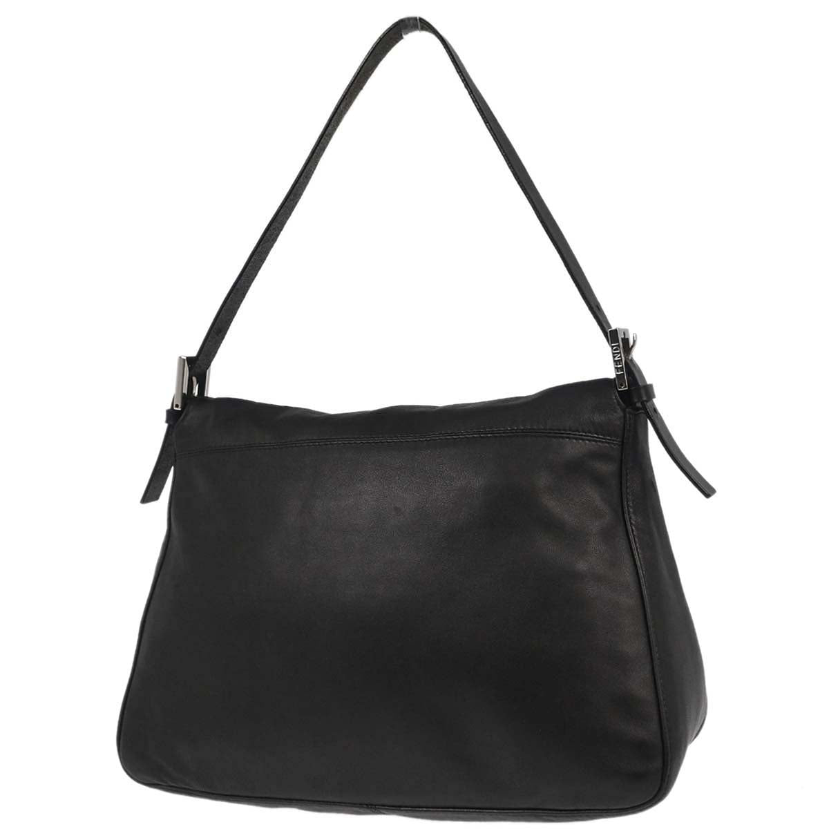 Fendi Black Lambskin Mamma Baguette Handbag