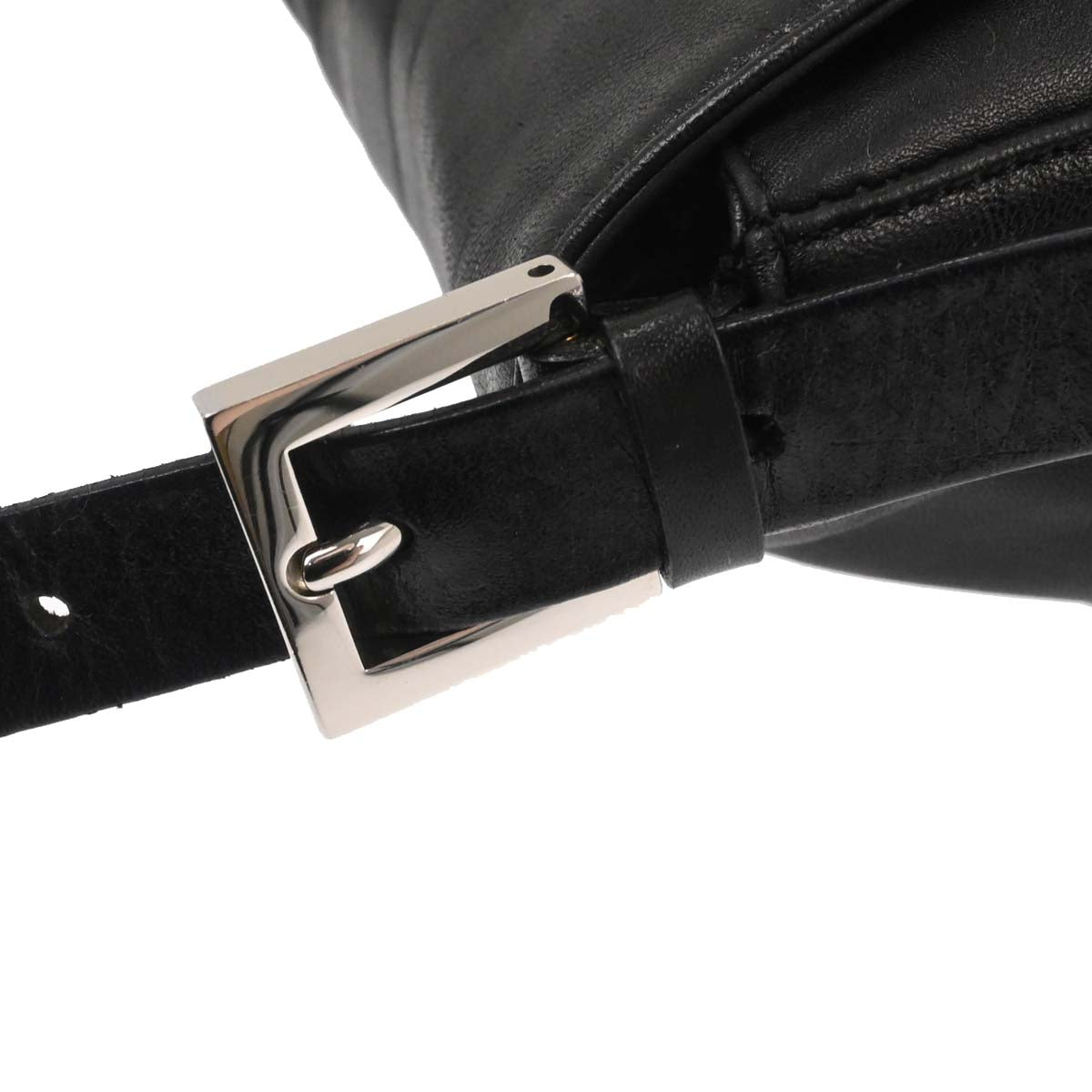 Fendi Black Lambskin Mamma Baguette Handbag