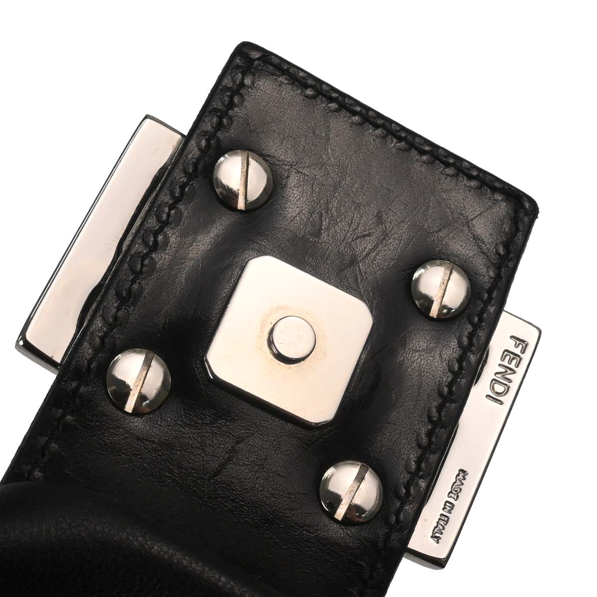 Fendi Black Lambskin Mamma Baguette Handbag