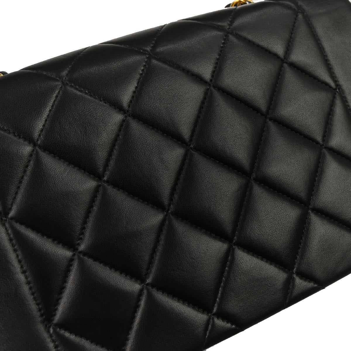 Chanel 1994-1996 Black Lambskin Small Diana Shoulder Bag