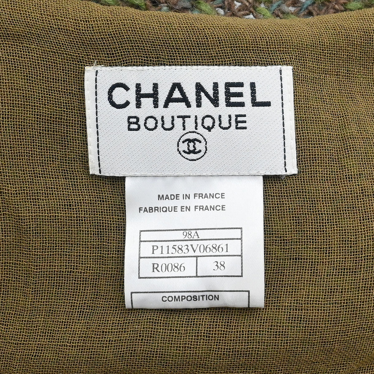Chanel 1998 Single Breasted Coat Green #38