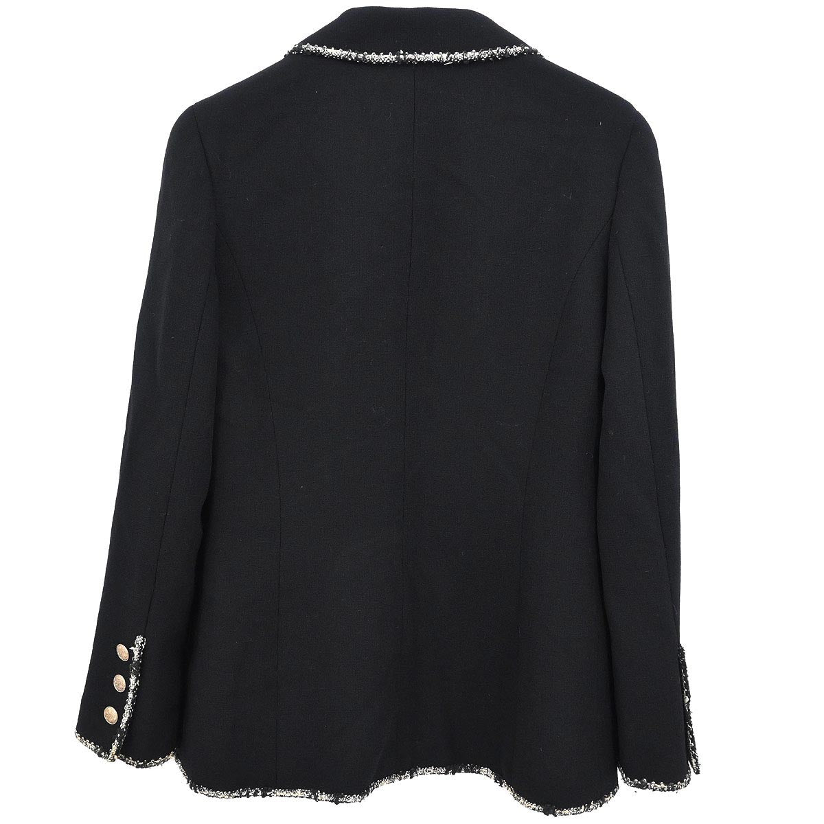 Chanel 2005 Emblem Single Breasted Jacket Black #38