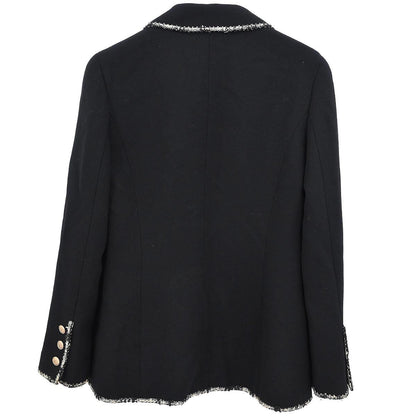 Chanel 2005 Emblem Single Breasted Jacket Black #38