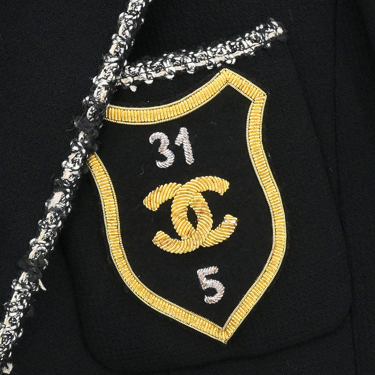 Chanel 2005 Emblem Single Breasted Jacket Black #38