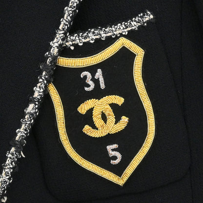Chanel 2005 Emblem Single Breasted Jacket Black #38