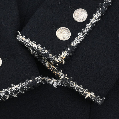 Chanel 2005 Emblem Single Breasted Jacket Black #38