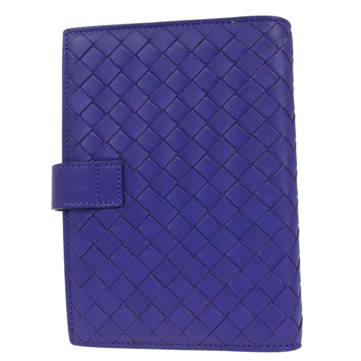 Bottega Veneta Blue Lambskin Intrecciato Note Book Cover Small Good