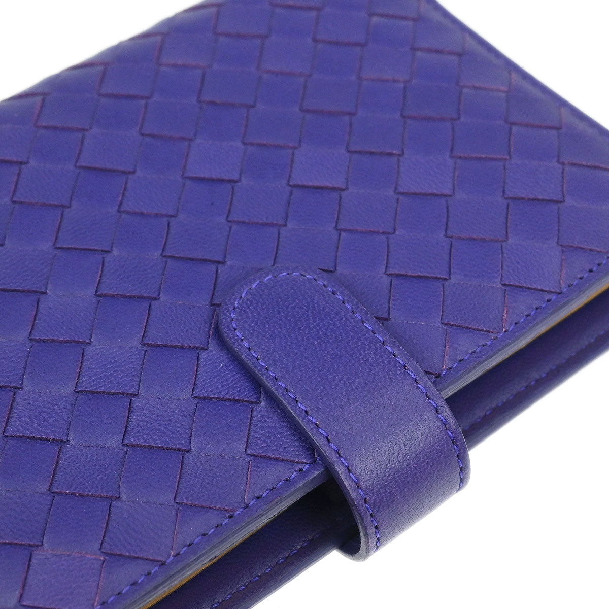 Bottega Veneta Blue Lambskin Intrecciato Note Book Cover Small Good