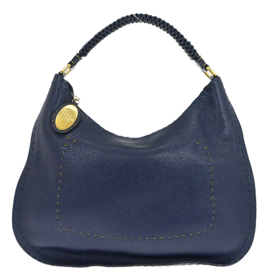 Fendi Navy Hobo Handbag