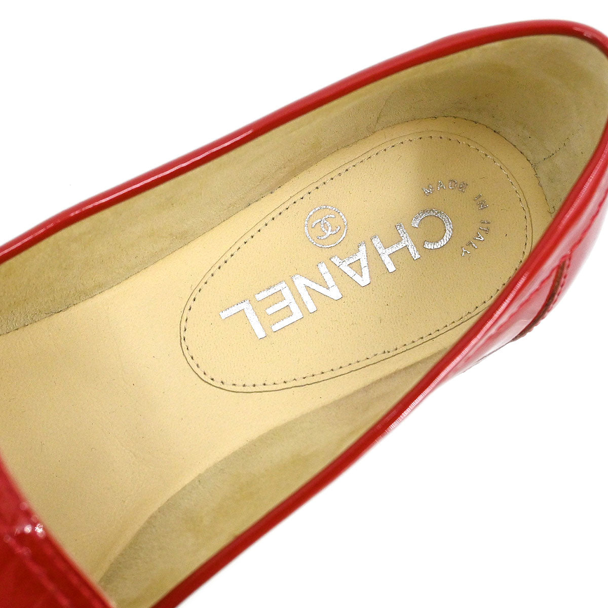 Chanel * Loafers Red Shoes #38
