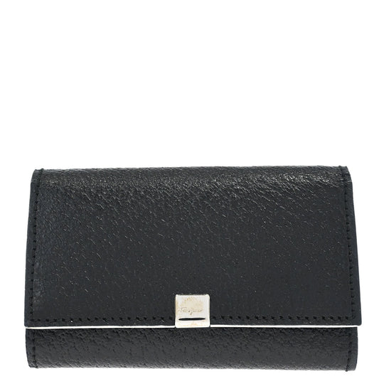 Salvatore Ferragamo Key Case Black Leather Small Good