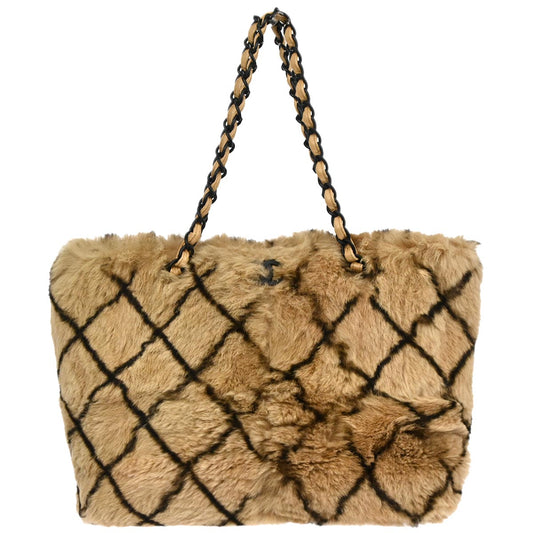 Chanel* Brown Rabbit Fur Tote Handbag