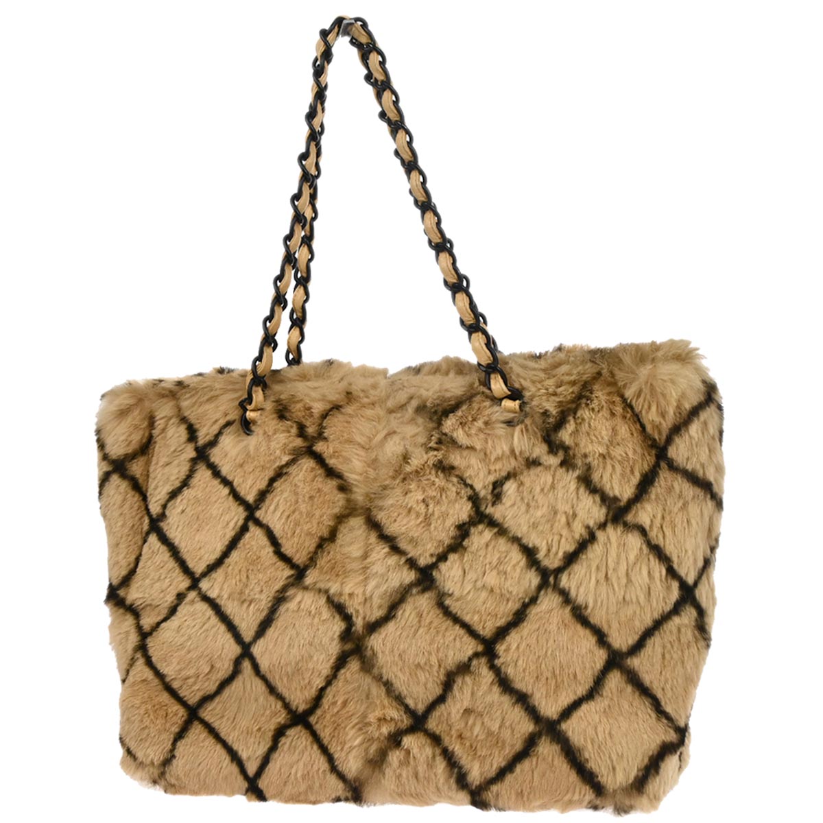 Chanel* Brown Rabbit Fur Tote Handbag