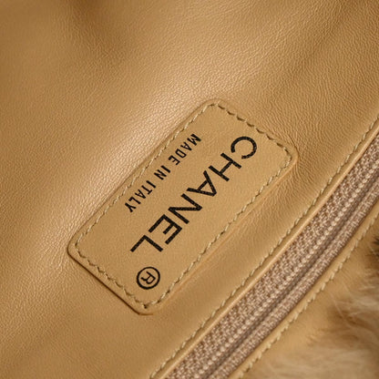 Chanel* Brown Rabbit Fur Tote Handbag