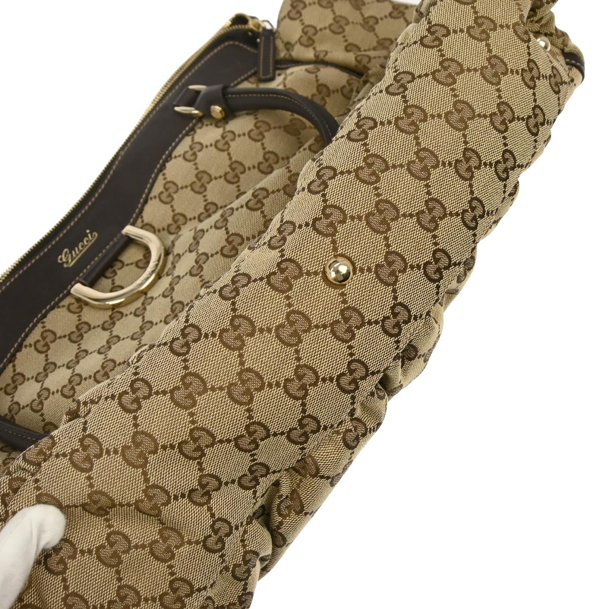 Gucci Brown GG Abbey D Ring Tote Bag