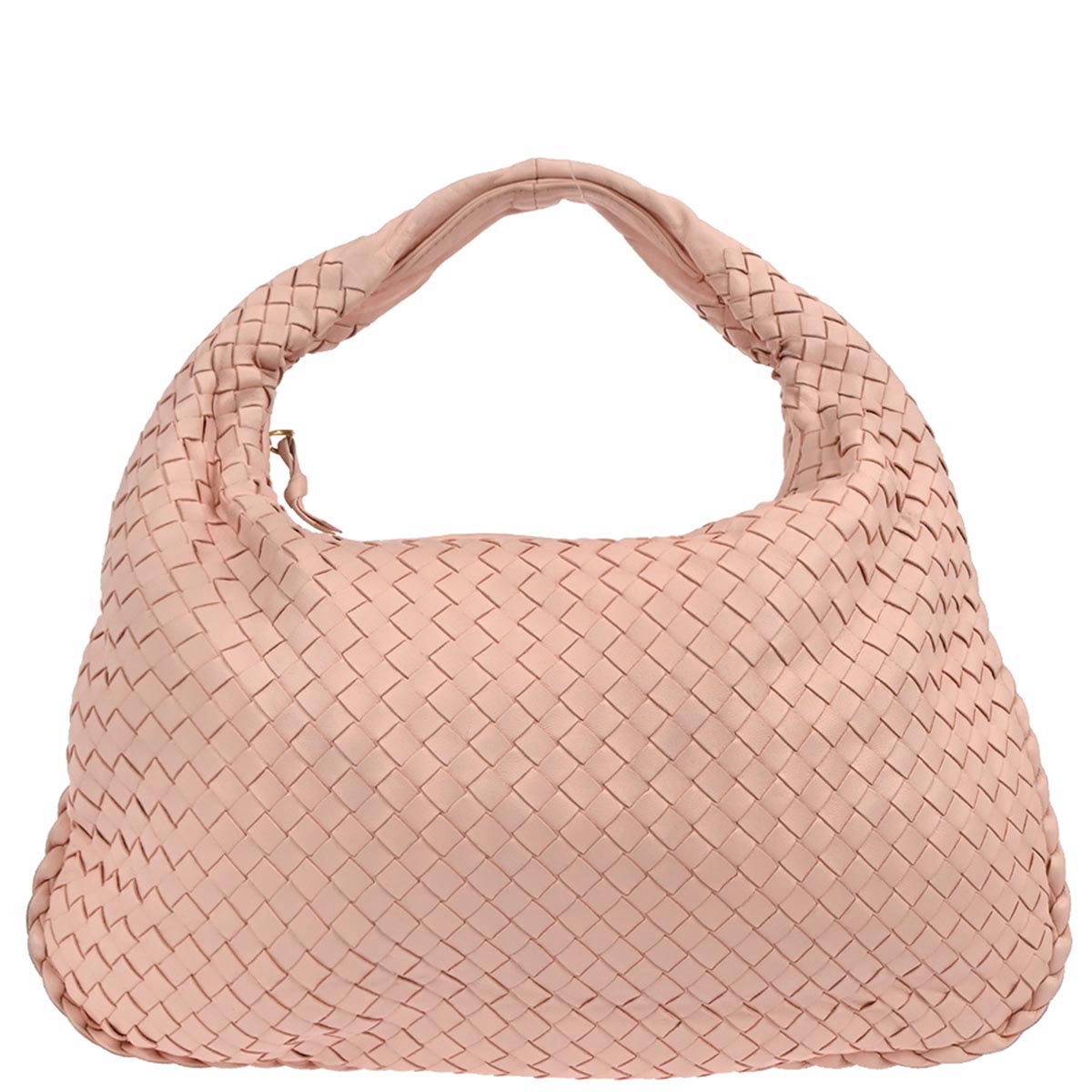 Bottega Veneta Light Pink Lambskin Intrecciato Hobo Handbag