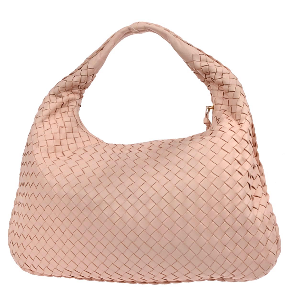 Bottega Veneta Light Pink Lambskin Intrecciato Hobo Handbag