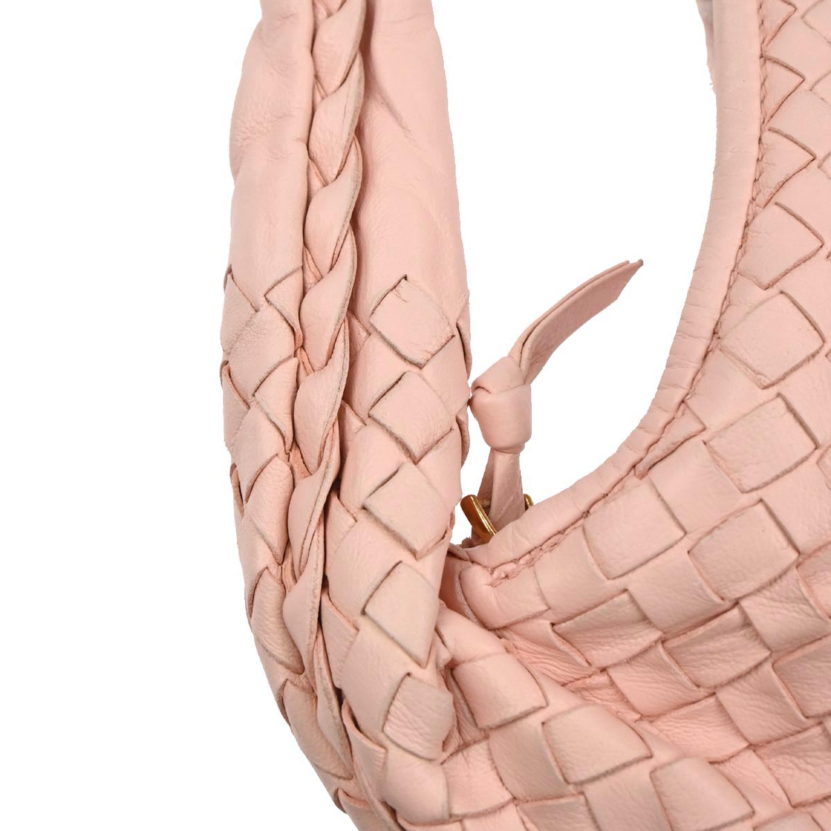 Bottega Veneta Light Pink Lambskin Intrecciato Hobo Handbag