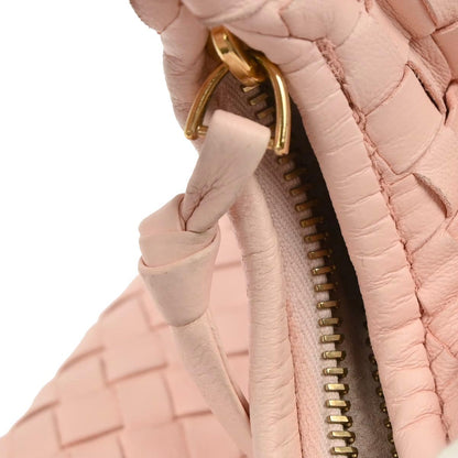Bottega Veneta Light Pink Lambskin Intrecciato Hobo Handbag