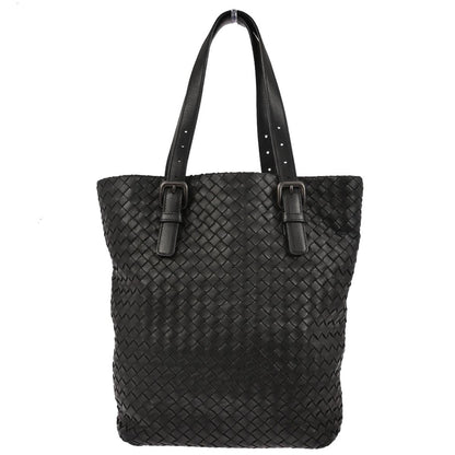 Bottega Veneta Black Lambskin Intrecciato Tote Bag