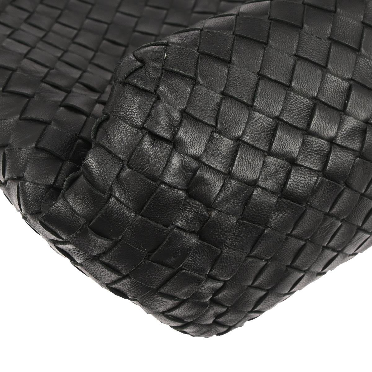 Bottega Veneta Black Lambskin Intrecciato Tote Bag